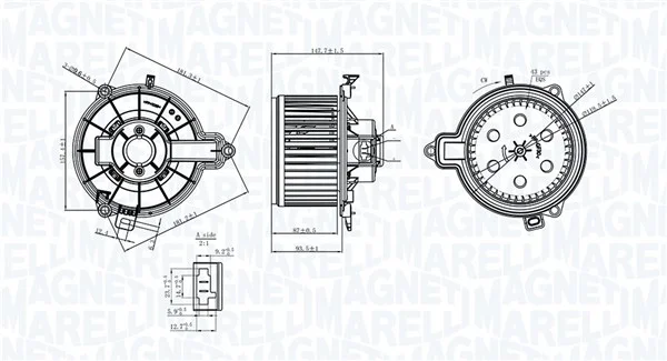 vnitřní ventilátor MAGNETI MARELLI 069412733010 – OE 5801263400