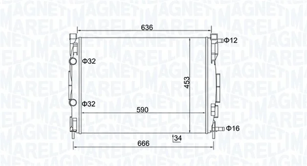 Chladič, chlazení motoru MAGNETI MARELLI 350213153500