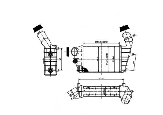 CHLADIČ VZDUCHU ALFA 1471.9JTD 04- HART 612714 – OE 51715999