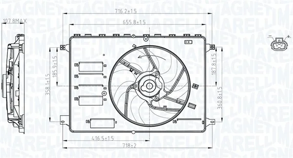 Větrák, chlazení motoru MAGNETI MARELLI 069422761010