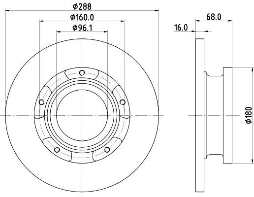 Brzdový kotouč HELLA 8DD355120-181