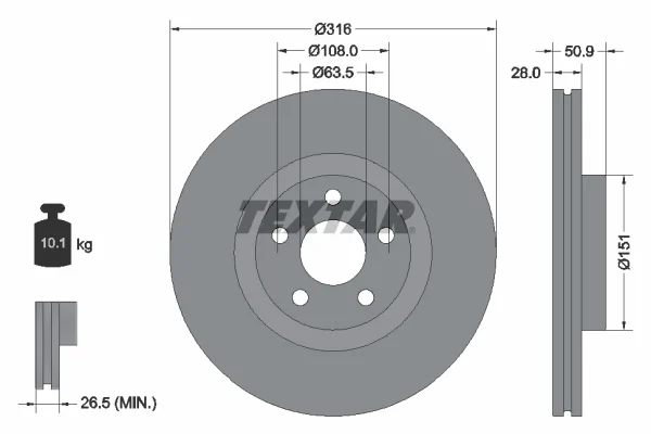 Brzdový kotouč TEXTAR 92317203