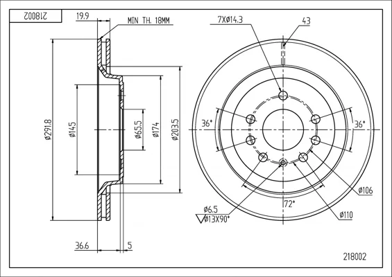 BRZ.KOTOUČ /Z/ VECTRA C 02- HART 218002