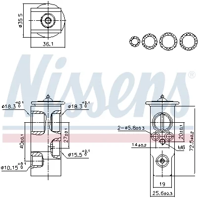 Expanzní ventil, klimatizace NISSENS 999455 Expanzní ventil, klimatizace NISSENS 999455