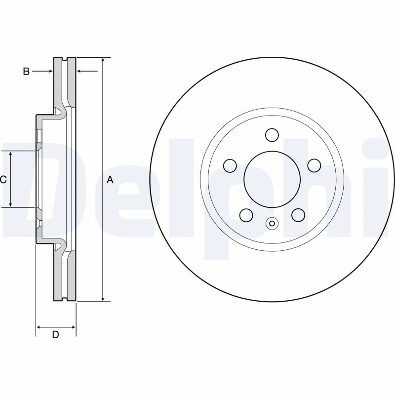 Brzdový kotouč DELPHI BG4965C – OE 2Q0615301H