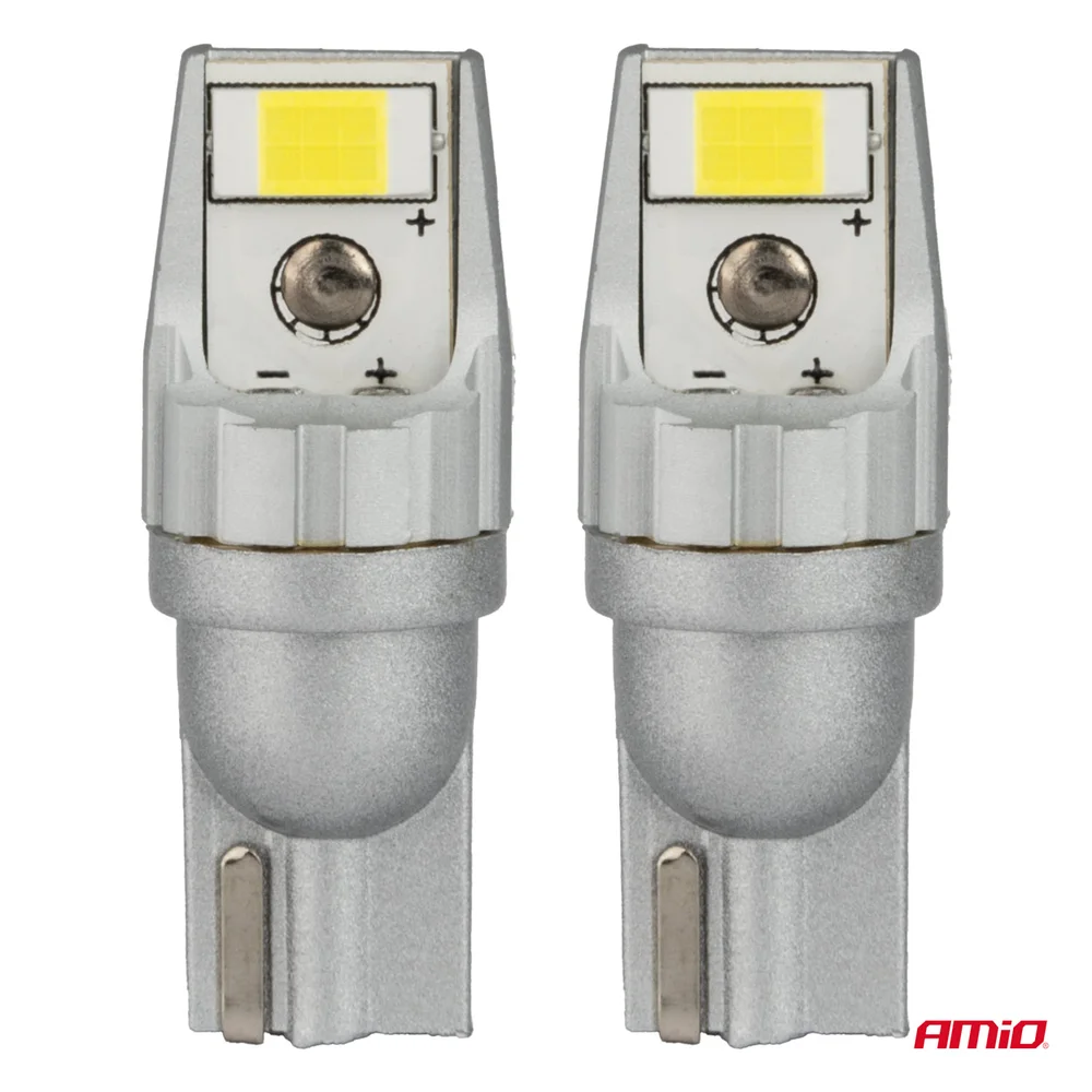 LED žárovky CANBUS T10 W5W 2SMD 3570 White 12V 24V AMiO-04256 - Obrázek 2