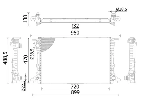 Chladič, chlazení motoru MAHLE CR2423000S – OE 5Q0121251EA