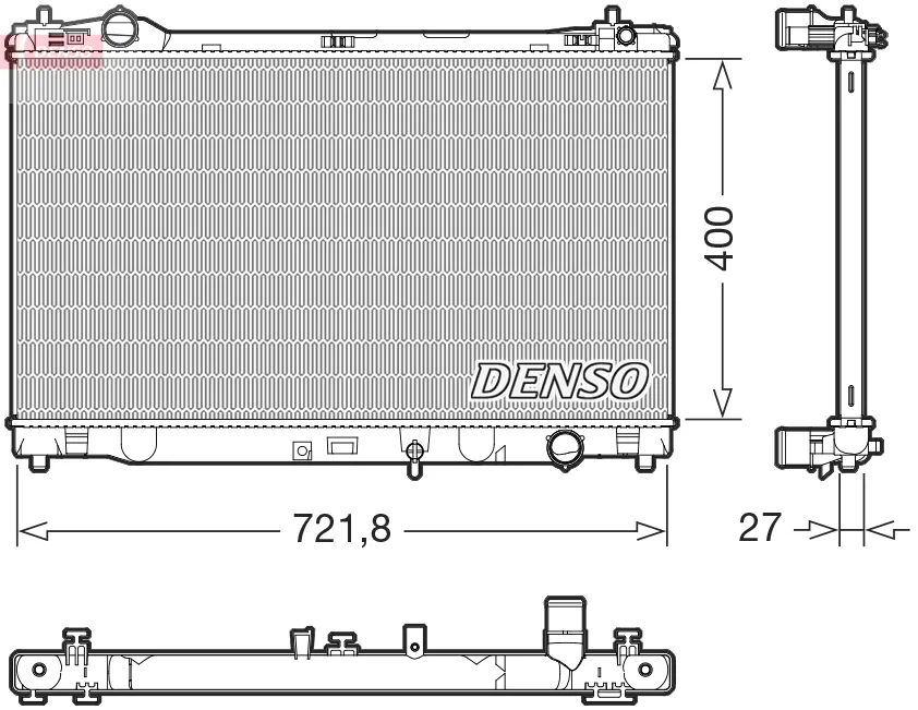 Chladič, chlazení motoru DENSO DRM51021 – OE 1640036130 Chladič, chlazení motoru DENSO DRM51021 – OE 1640036130