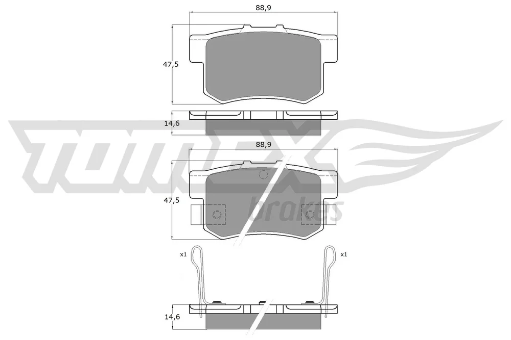 Sada brzdových destiček, kotoučová brzda Tomex Brakes TX11-00