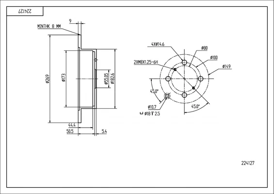 BRZ.KOTOUČ /Z/ YARIS 1.0-1.5 99- HART 224127
