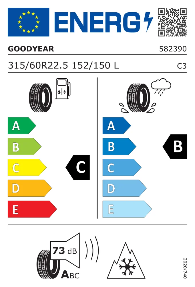 315/60R22.5 CGO KMDG3 GOODYEAR 315/60R22.5CGOKMDG3