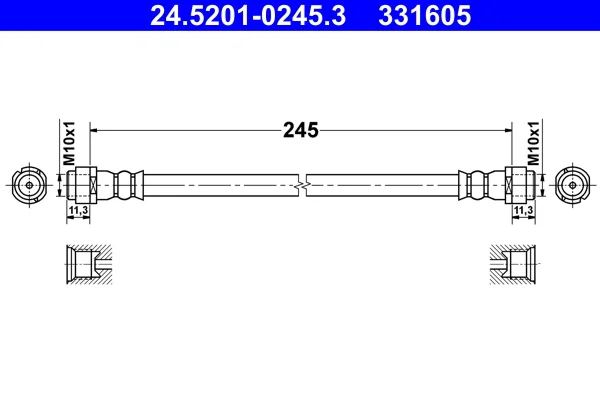 Brzdová hadice ATE 24.5201-0245.3 – OE 95022604