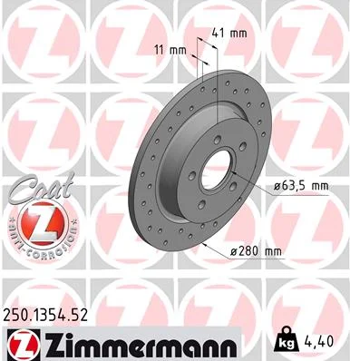 Kotouč brzdový ZIMMERMANN 250.1354.52