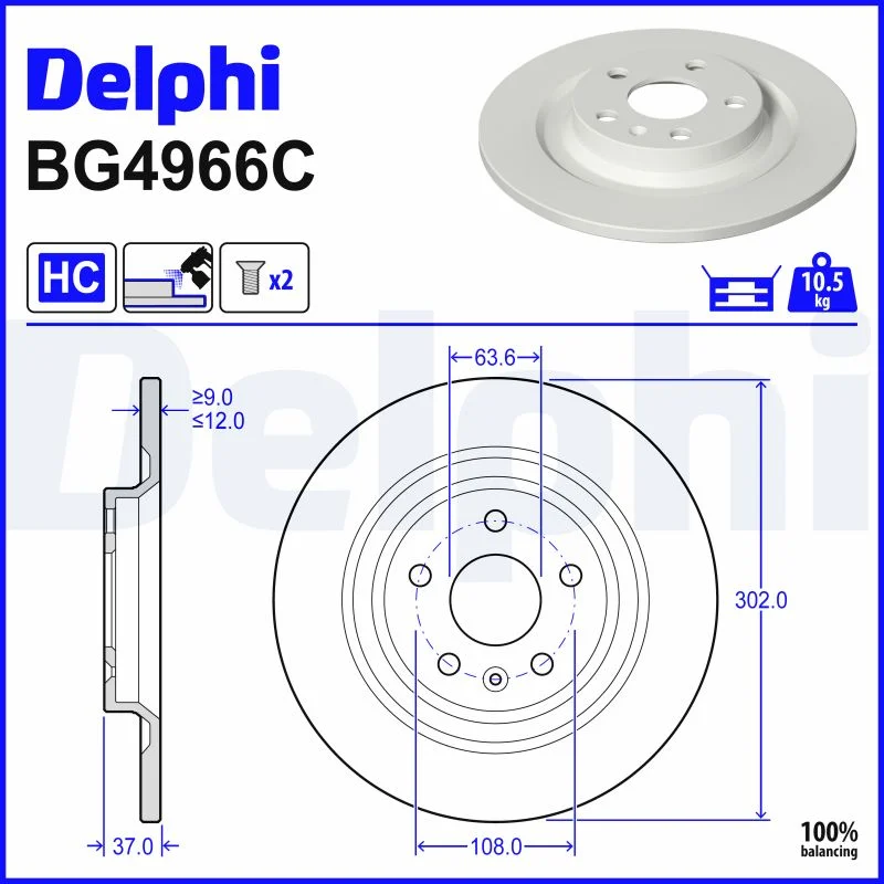Brzdový kotouč DELPHI BG4966C