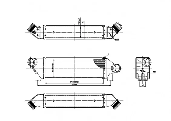 CHLADIČ VZDUCHU TRANSIT 2.0TDI 00-02 HART 607584