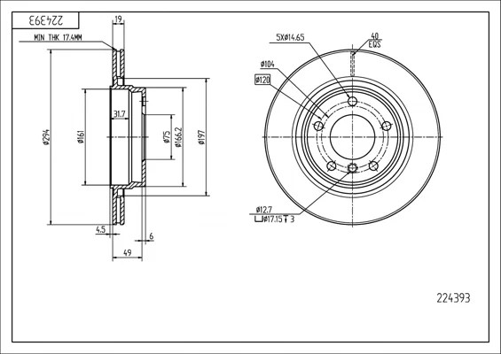 BRZ.KOTOUČ /Z/ BMW 328 98- HART 224393
