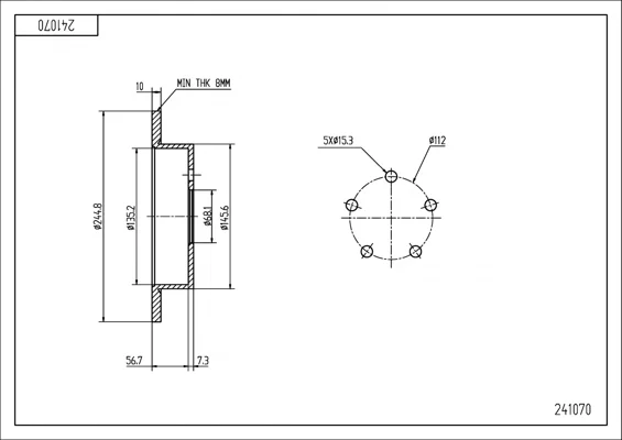 BRZ.KOTOUČ /Z/AUDI 100 2.5TD 90-/LAK/KPL HART 241070