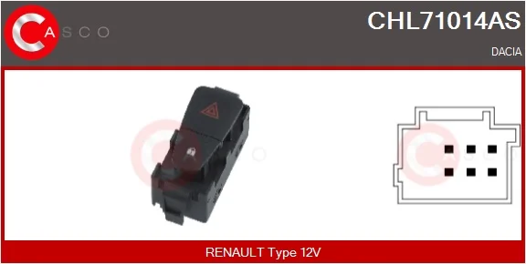 Vypínač výstražných blikačů CASCO CHL71014AS Vypínač výstražných blikačů CASCO CHL71014AS