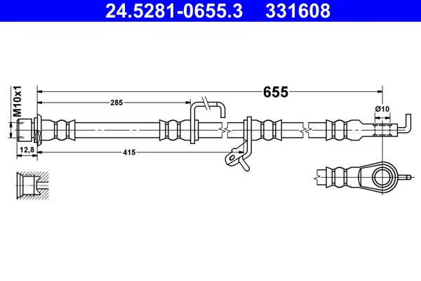 Brzdová hadice ATE 24.5281-0655.3 – OE 90947-W2043