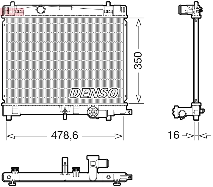 Chladič, chlazení motoru DENSO DRM50137 Chladič, chlazení motoru DENSO DRM50137