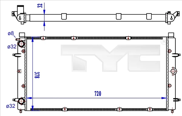 Chladič, chlazení motoru TYC 737-0059-R