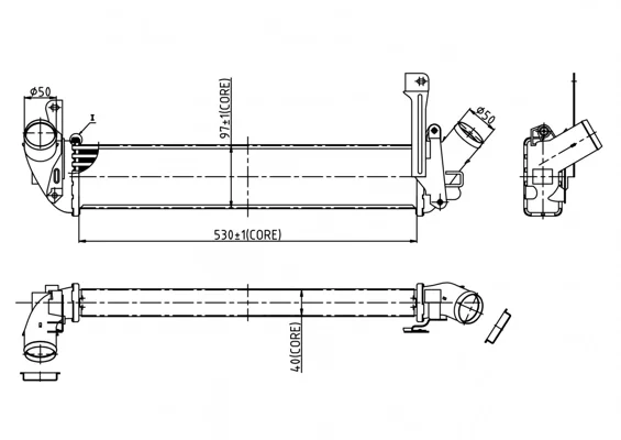 CHLADIČ VZDUCHU KUBISTAR 1.5DCI 03- HART 614066