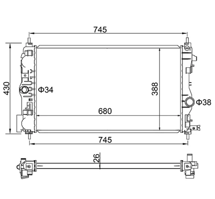 CHLADIČ ASTRA 1.7CDTI,2.0CDTI 09- HART 629176