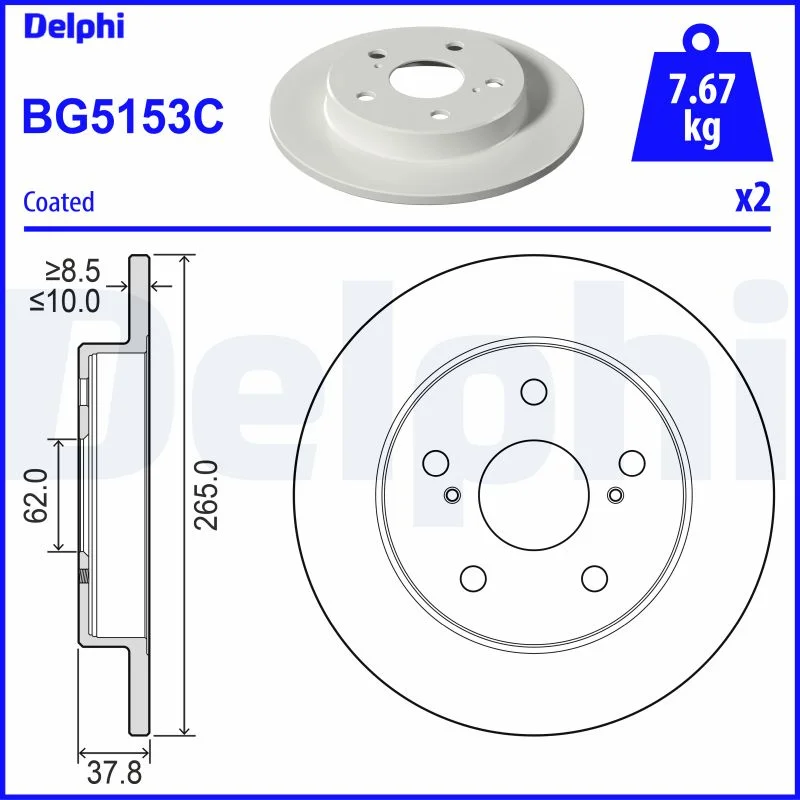 Brzdový kotouč DELPHI BG5153C – OE 4243152180