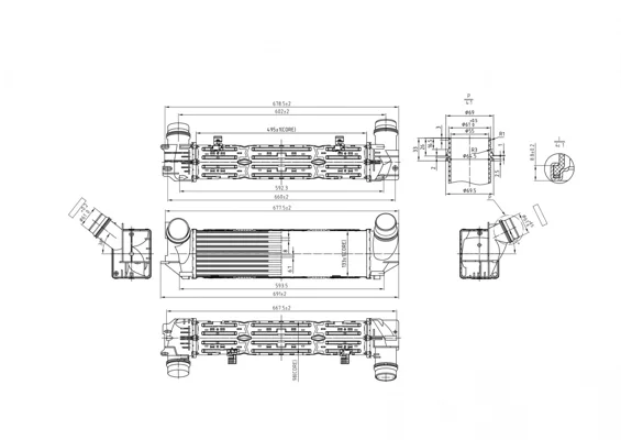 CHLADIČ VZDUCHU BMW 5 F11/F18 10- HART 620042 – OE 17117618769
