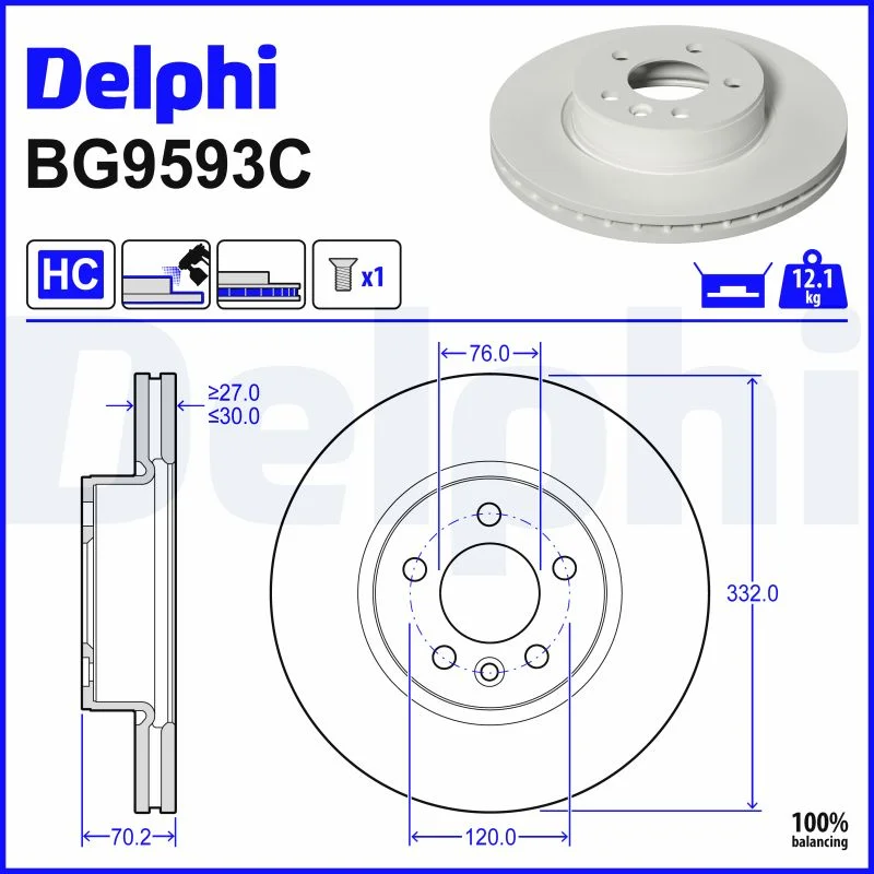Brzdový kotouč DELPHI BG9593C