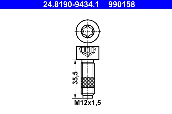 Sroub, brzdovy kotouc ATE 24.8190-9434.1 Sroub, brzdovy kotouc ATE 24.8190-9434.1