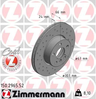 Brzdový kotouč ZIMMERMANN 150.2965.52