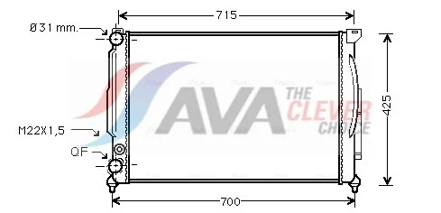 Chladič, chlazení motoru AVA Clever Choice AIA2105 – OE 8D0121251K