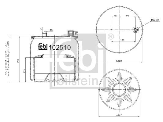 Mech, pneumaticke odpruzeni FEBI BILSTEIN 102510