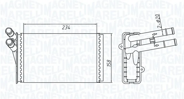 Výměník tepla, vnitřní vytápění MAGNETI MARELLI 350218409000 Výměník tepla, vnitřní vytápění MAGNETI MARELLI 350218409000