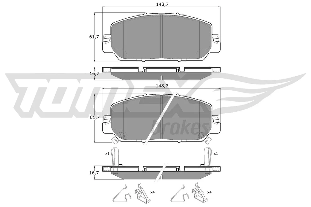 Sada brzdových destiček, kotoučová brzda Tomex Brakes TX19-65
