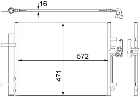 Kondenzátor, klimatizace MAHLE AC441000S Kondenzátor, klimatizace MAHLE AC441000S