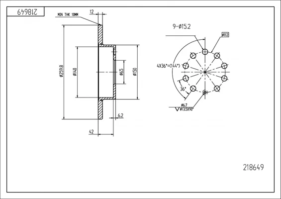 BRZ.KOTOUČ /Z/CADDY III,GOLF V /LAK/KPL HART 218649