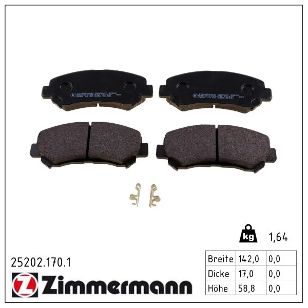 Sada brzdových destiček, kotoučová brzda ZIMMERMANN 25202.170.1